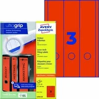 Avery Zweckform Ordnerrückenetikett ultragrip breit/lang in Weiß und Rot - Bild 1