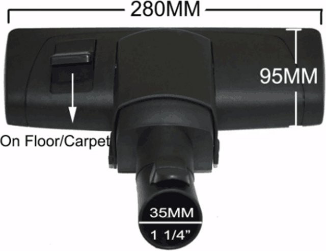 Fowoy Vakuum-Bodenbürstenkopf in Schwarz mit 3,5 cm Durchmesser für Miele Staubsauger der Serien Complete C1 C2 C3, Compact C1 C2 sowie S2 S4 S5 S6 S8 - Bild 1