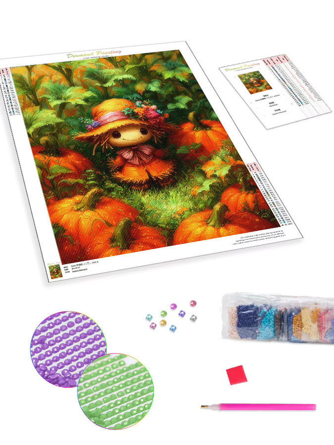 SDOYUNO Diamond Painting Set Halloween Motiv mit bunten Kristall-Mosaiksteinen in runder Form - Bild 6