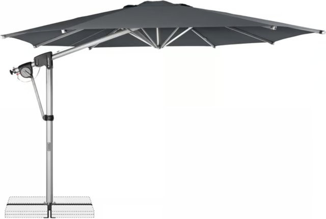 Doppler Ampelschirm Protect 400 Pendel in Anthrazit inklusive Schutzhülle und Standkreuz, Durchmesser: 400 cm - Bild 1