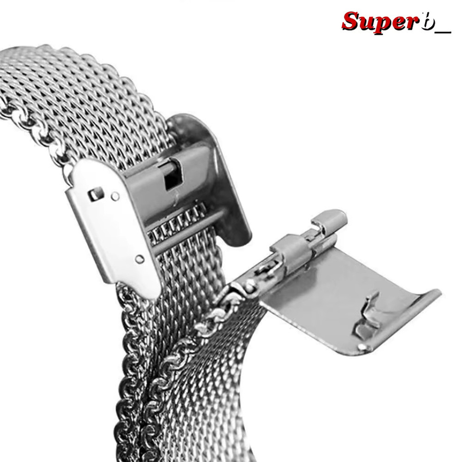 crazyband Uhrenarmband Mesh Milanese, Edelstahl, Silber, Unisex - Bild 4