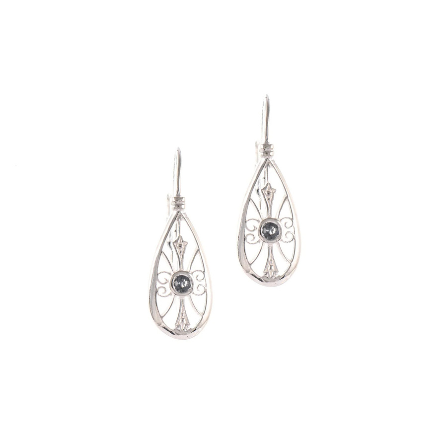 Ohrringe 925 Silber, Zirkonia, anthrazit, Damen - Bild 1