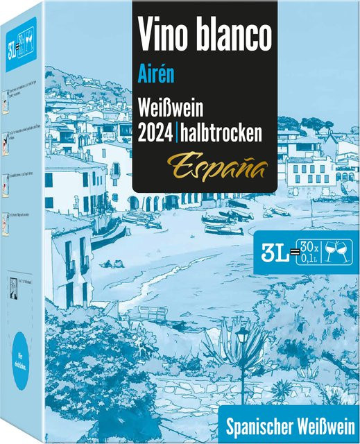 Bodegas Isidro Milagro Vino Blanco Airén halbtrocken Weißwein 2024 3 l - Bild 1