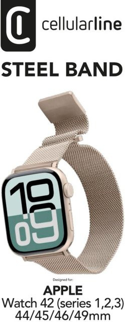CellularLine Uhrenarmband Milanaise, Edelstahl, Beige, Unisex - Bild 1