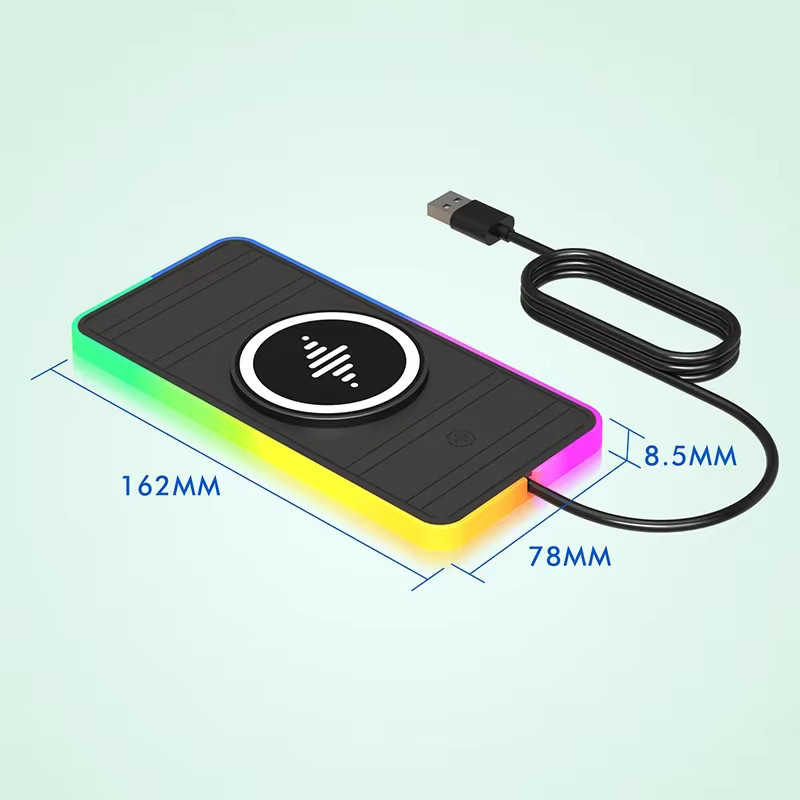 XIKCU Magnetisches kabelloses Auto-Ladegerät mit RGB-Licht und rutschfester Ladestation in Schwarz Multicolour für iPhone 17 16 Samsung Xiaomi und AirPods mit Schnellladefunktion - Bild 5
