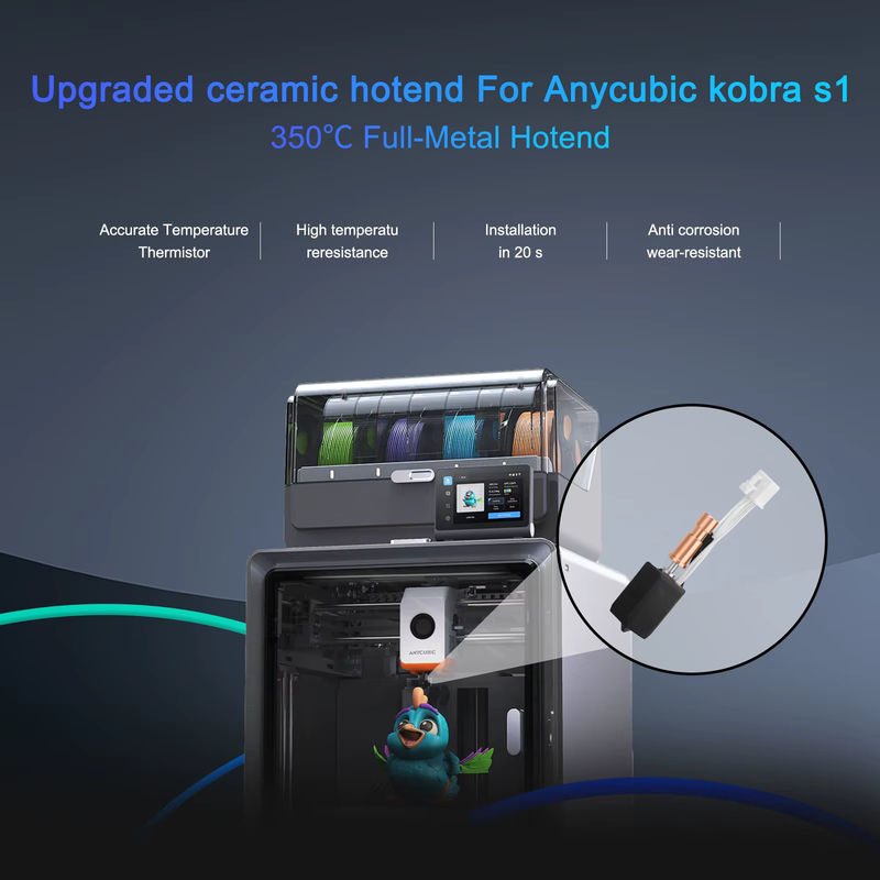 Anycubic Voll-Metall-Hotend-Kit für Anycubic Kobra S1 / S1 Combo mit 100K Keramik-Heizdüse ohne PTFE für 3D-Drucker-Teile - Bild 2