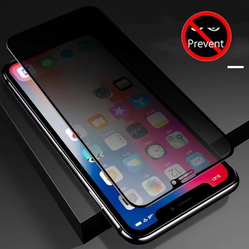 3er Set schwarze Anti-Spy Displayschutzfolien aus Sichtschutzglas für Apple iPhone 7 8 Plus SE 2020 11 12 13 14 15 16 Pro XS Max XR - Bild 4