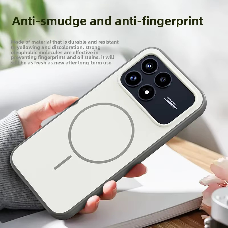 Magnetische Handyhülle für Xiaomi Redmi K90 Pro Max in Schwarz mit matter Lederoptik und MagSafe Wireless Charging Unterstützung - Bild 4