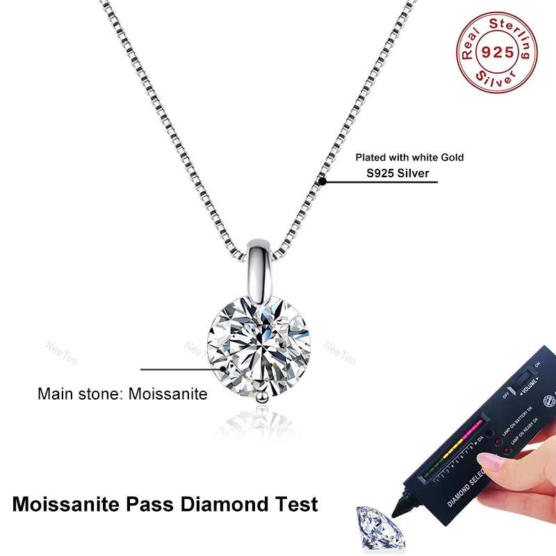 NeeTim Halskette, Moissanit, 925 Silber, Damen - Bild 3