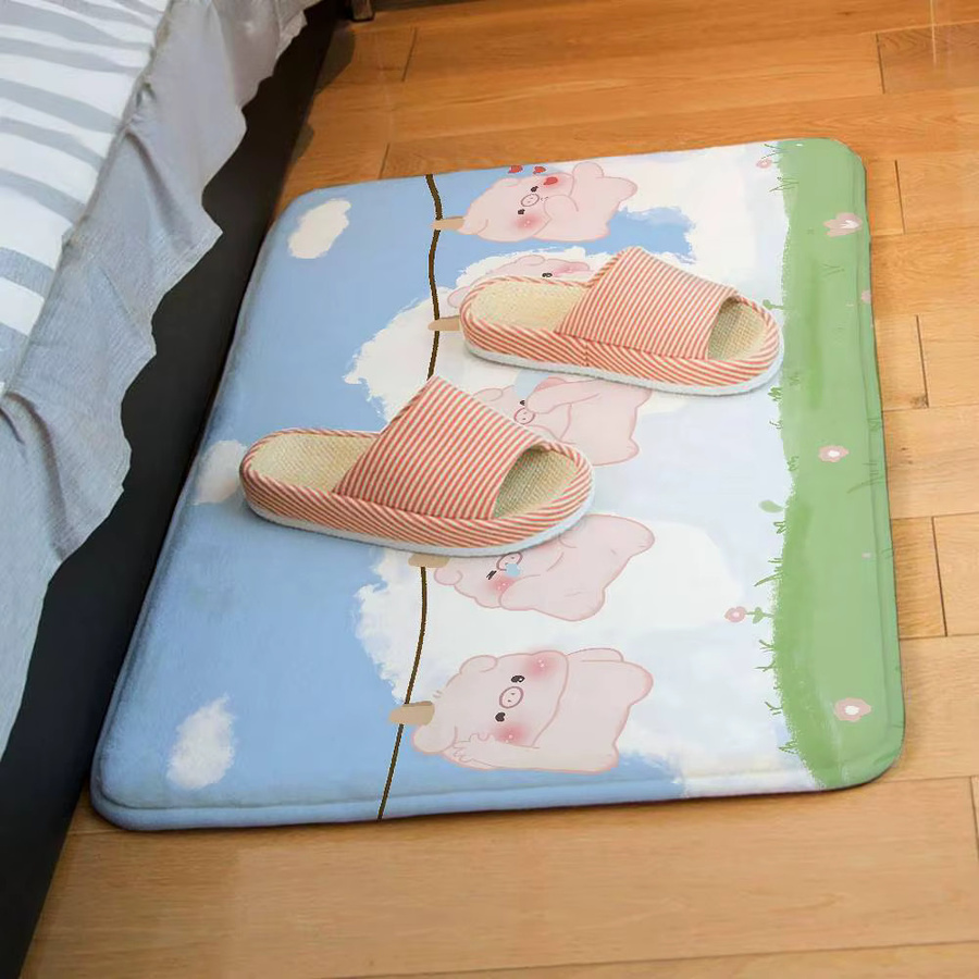 52TOYS Kawaii Schwein Lulu Fußmatte aus Polyester mit Anti-Rutsch-Funktion, B/T: 60 x 40 cm - Bild 2