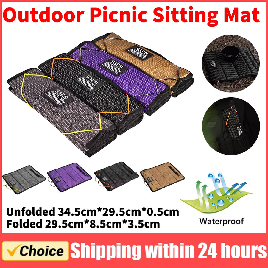 JOCESTYLE Outdoor-Picknick-Sitzmatte in Schwarz, wasserdicht und faltbar, rutschfeste Sitzunterlage für Camping und Strand - Bild 2