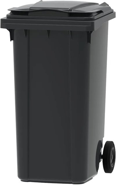 PROREGAL Mülltonne Müllgroßbehälter mit 2 Rädern, 240 Liter, Grau, H x B x T: 107,9 x 58,3 x 73,7 cm - Bild 1