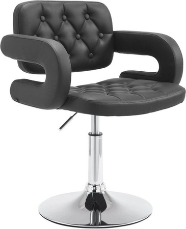 DELUKE Lounger Sessel TURKU Clubsessel aus Kunstleder in Schwarz mit Metallgestell B: 62 cm, T: 55 cm, H: 76 cm