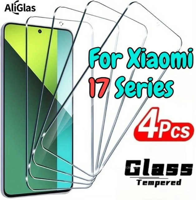 ZMZE 4er-Pack Displayschutzfolie aus gehärtetem Glas für Xiaomi 17 Pro 17 Pro Max 17 Ultra, transparent und glänzend HD-Schutzfolie - Bild 1