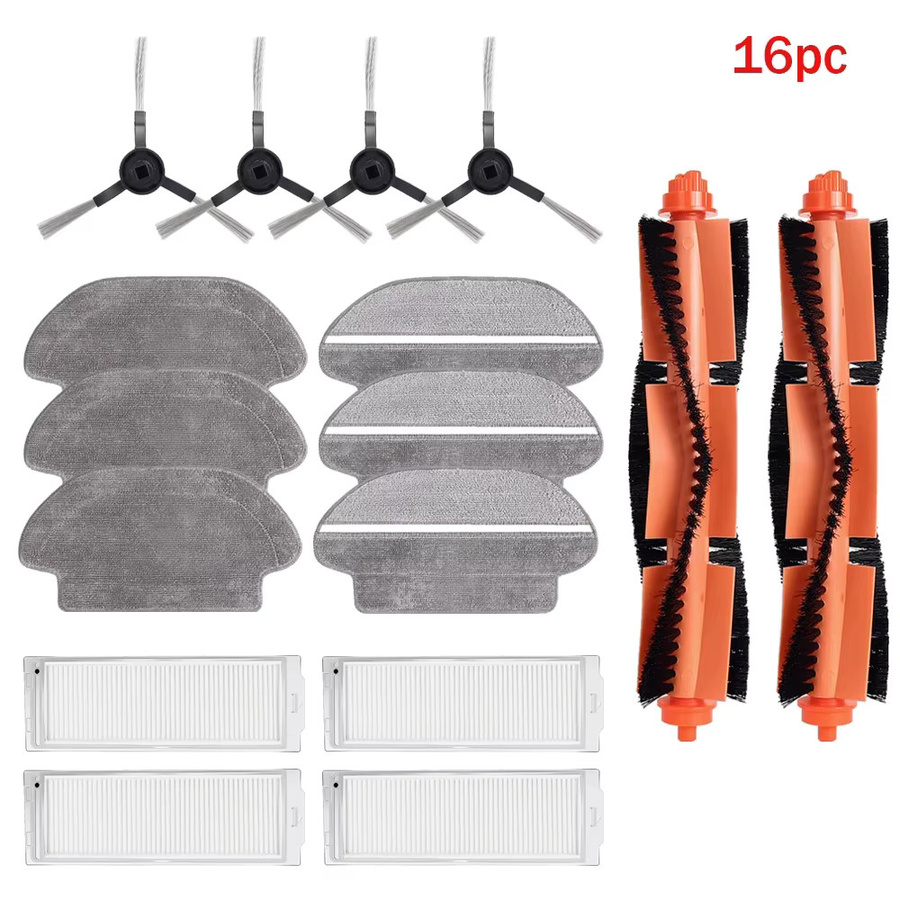 WINDNINJA Ersatzteil-Kit für Xiaomi Robot Vacuum Mop 2S Pro P S10EU STYTJ02YM V3 SE mit Premium Filter, Hauptbürste und saugfähigen Mopp-Tüchern in Weiß - Bild 3