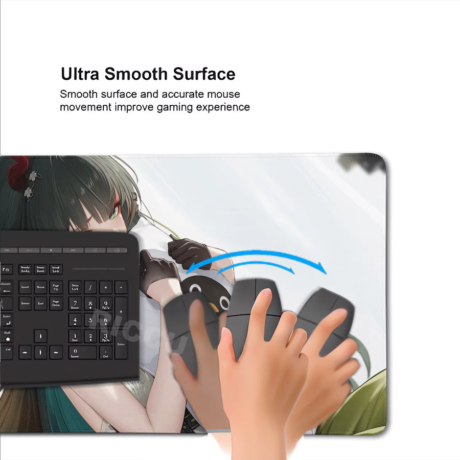 Riccu Gaming Mauspad XXL mit HD-Druck Anime-Mädchen Zhuang Fangyi Arknights Endfield Schutz-Mauspad in Multicolour - Bild 4