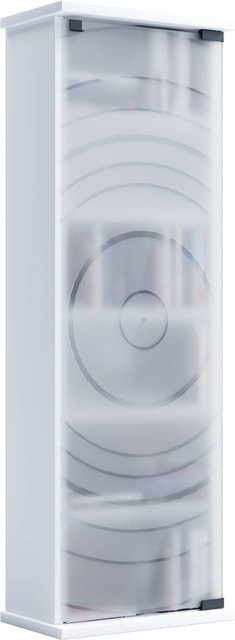 VCM Tilano M Vitrinenschrank aus Holz in Weiß mit ESG-Sicherheitsglastür für CDs und DVDs, H x B x T: 92 x 31 x 18 cm - Bild 1