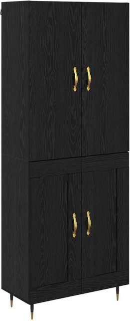 vidaXL Highboard in Schwarz und Eichen-Optik aus Holzwerkstoff, B/T/H: 69,5 x 34 x 180 cm - Bild 1