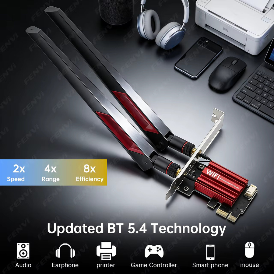 Fenvi WiFi 6E AX210 PCIe Netzwerkkarte mit Bluetooth 5.4, Tri-Band 2,4G/5G/6GHz Wireless Adapter für PC, kompatibel mit Windows 10/11 - Bild 3