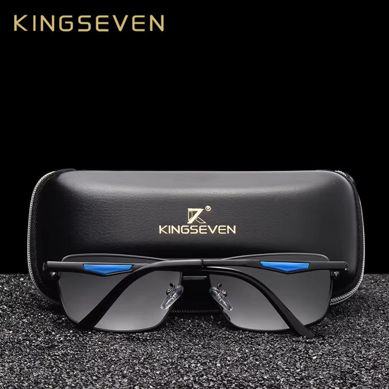 Kingseven Sonnenbrille, quadratisch, Metall, polarisiert, Herren - Bild 3