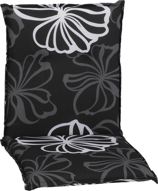 NYVI Gartenstuhl-Auflage Barcelona Niedriglehnerauflage für Gartenstühle in Black Flower - Bild 1