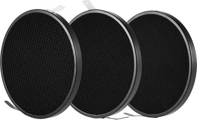 Igeteck Reflektor Diffusor Lampenschirm Schale mit Wabengitter aus Aluminium in Schwarz oder Silber - Bild 1