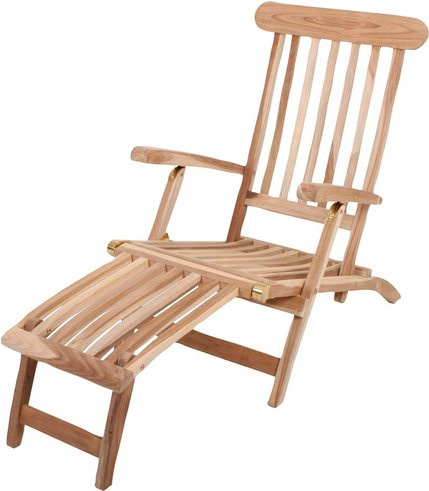 GARDEN PLEASURE Liegestuhl Java aus Teakholz in Beige, Höhe: 81 cm - Bild 1