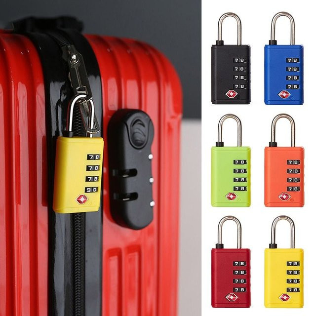 Tragbares TSA 4-stelliges Zahlenschloss in Blau zur Diebstahlsicherung für Reisen und Werkzeugschränke - Bild 1