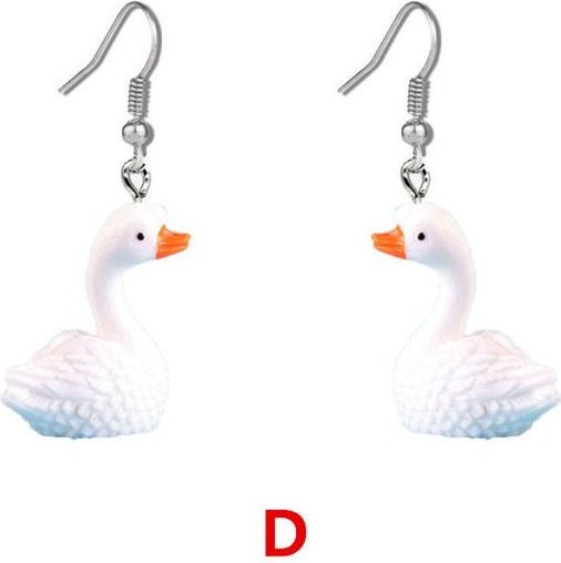 Wucifang Jewelry Ohrringe, Ente, Gans, Harz, Weiß, Damen - Bild 1
