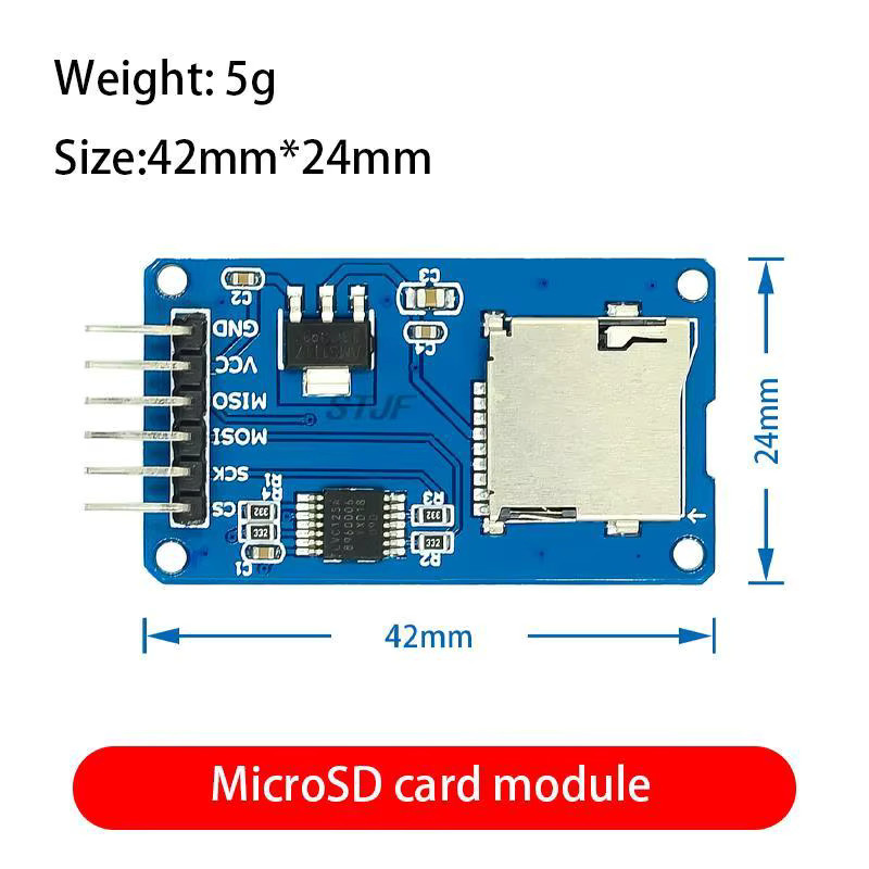 STJF MicroSD Karten Adapter Modul mit SPI Interface und Pegelwandlung Chip in Blau - Bild 2