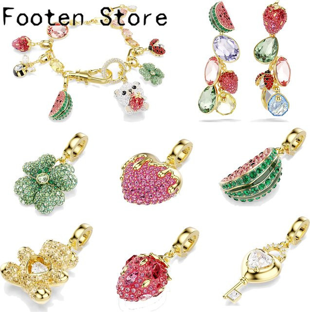 Schmuckset Halskette und Ohrringe, Rosa, Kristall, Perle, Damen - Bild 1