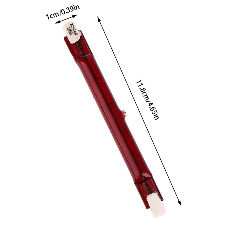 R7s Infrarot Halogen Heizlampe 500W Rot für Sonnenschirm-Heizungen, Länge: 11,8 cm - Bild 2