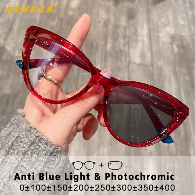 CLLOIO Lesebrille Cat Eye, Vollrand, Kunststoff, rot, Damen - Bild 1