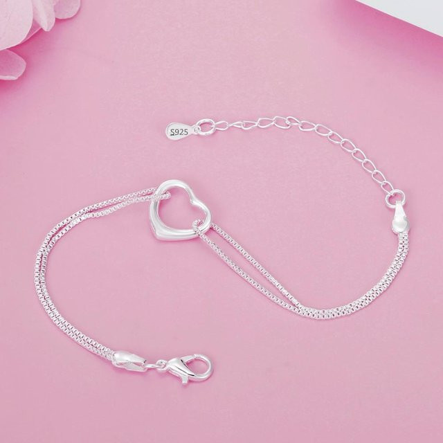 Wucifang Jewelry Charm Armband, 925 Silber, Herz, Damen - Bild 1