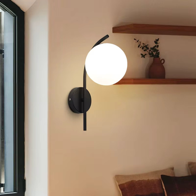 LEITELL Moderne Glaskugel LED Wandleuchte mit G9 Basis in Kupfer und Schwarz - Bild 1