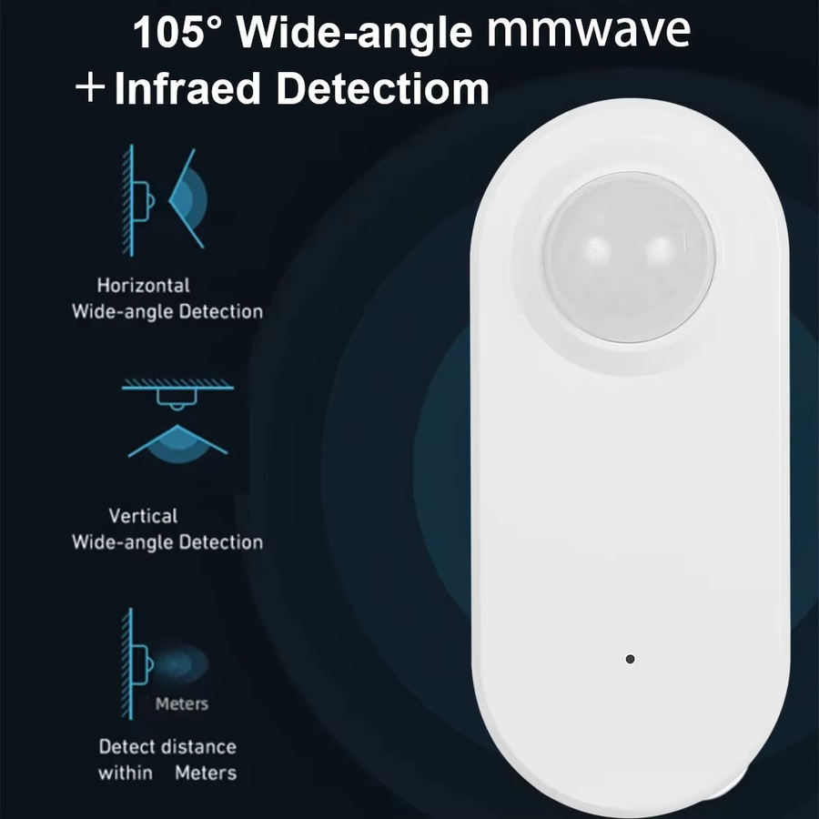 Haozee Zigbee Human Presence und PIR-Bewegungssensor mit Helligkeitsdetektor in Weiß, batteriebetrieben, kompatibel mit Zigbee2mqtt und Home Assistant - Bild 4