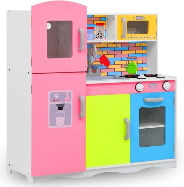 vidaXL Kinderspielküche aus MDF in Mehrfarbig, B/T/H: 80 x 30 x 85 cm - Bild 1