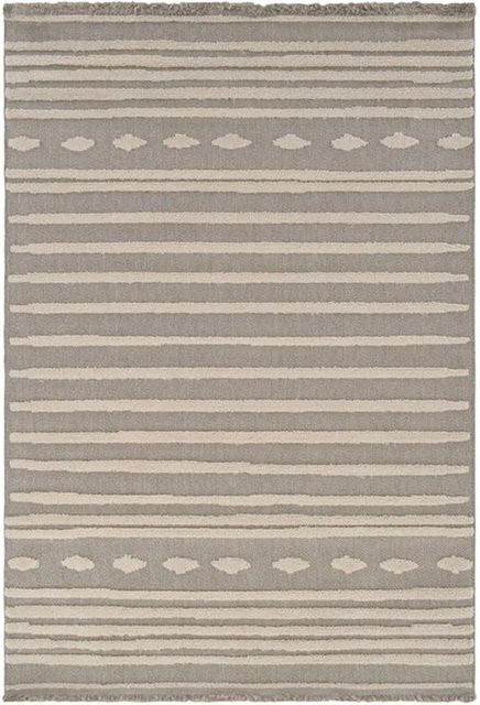 Vercai Rugs Teppich Modern Abstract in Indigo Hellgrau Creme mit High-Low-Effekt, Breite: 160 cm, Tiefe: 230 cm - Bild 1