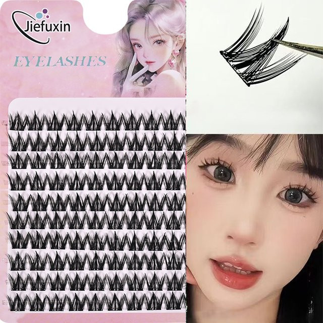 JIEFUXIN Falsche Wimpern, W-Design, Volumengeben, Manga-Look - Bild 1