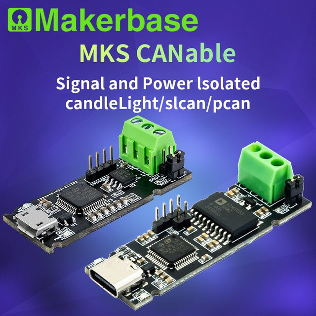 Makerbase CANable USB zu CAN Canbus Debugger Analysator Adapter mit USB-C Anschluss in Schwarz - Bild 1