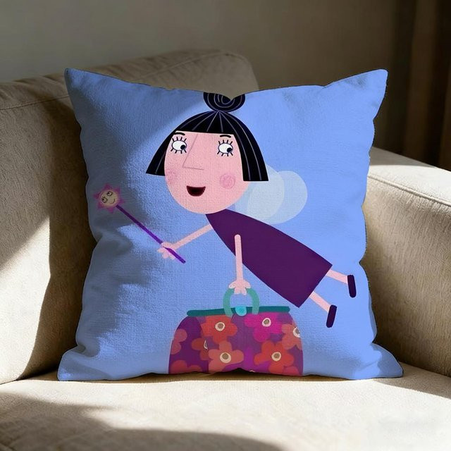 JMG Clothing Ben und Holly's Kleines Königreich Kissenbezug, beidseitig bedruckt, Blau, B/T/H: 50 x 50 x 0 cm - Bild 1