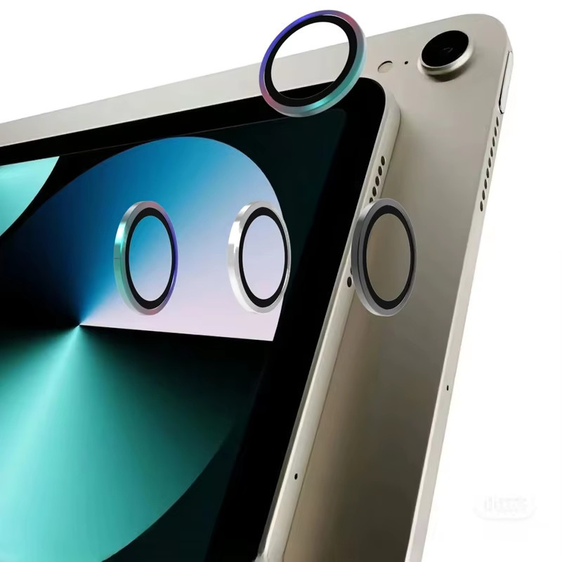 Metall-Kameraring mit Objektivglasschutz für Apple iPad Pro, Air und Mini in Schwarz und Multicolour - Bild 3