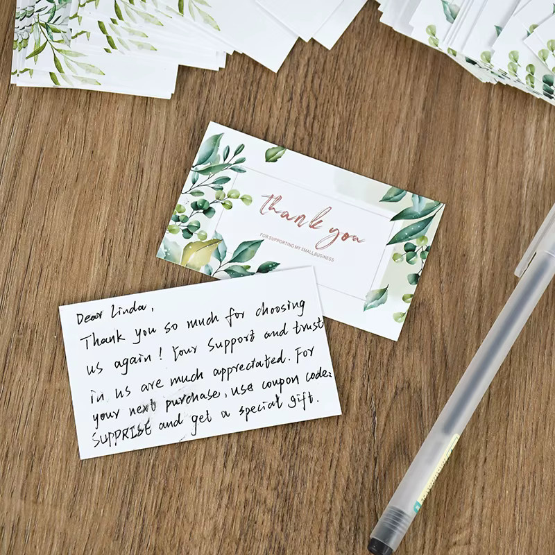 50 Stück ZQNYCY Dankeskarten aus Papier in Weiß für Hochzeit, Geburtstag und kleine Unternehmen - Bild 3