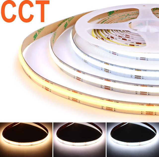 MALITAI FCOB LED Streifen dimmbar CCT 2700K - 6500K mit 608 LEDs/m für DC12V 24V - Bild 1