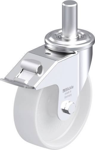 Blickle LEZ-PO 160G-27-FI Stahlblech-Lenkrolle aus verzinktem Stahl in Weiß mit Rad-Durchmesser 160 mm und einer Tragfähigkeit von 300 kg - Bild 1