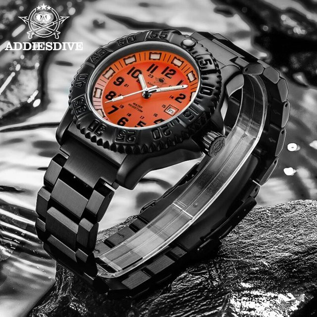 Addies Armbanduhr, Quarz, Edelstahl, Textil, Schwarz, Herren - Bild 1