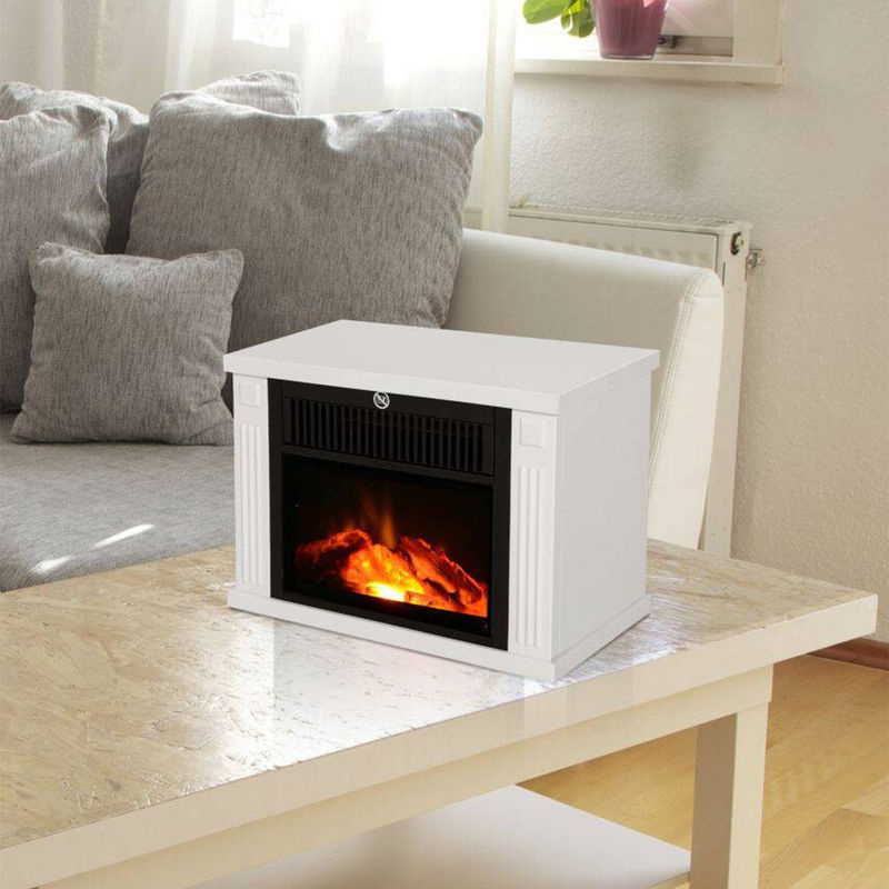 HOMCOM Elektrischer Kamin mit Flammeneffekt in Weiß, 1200 W, B/H/T: 34 x 25 x 17 cm - Bild 3