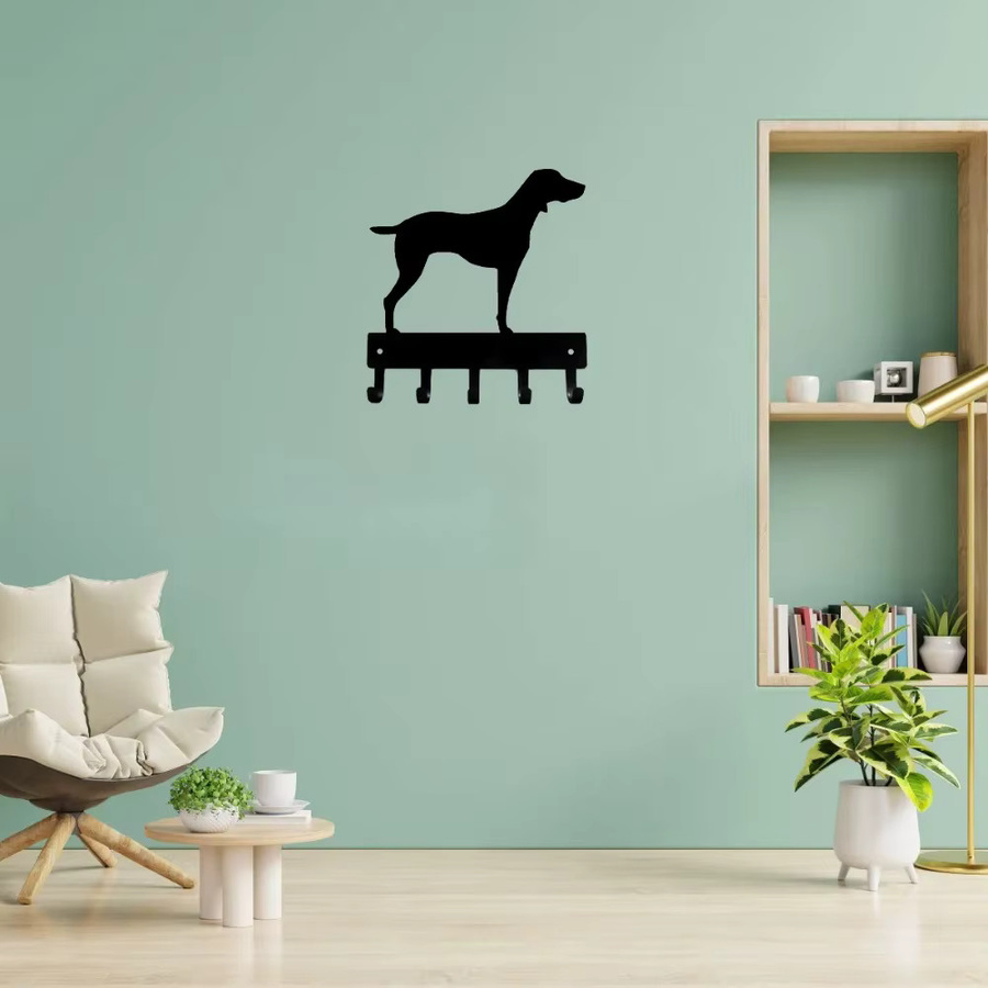 CIFBUY Weimaraner Hund Metall Wandkunst Schlüsselhalter in Schwarz - Bild 4