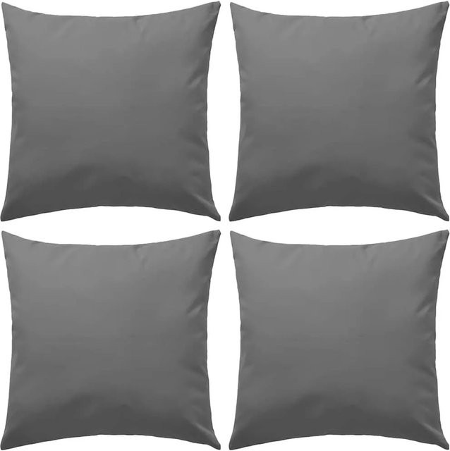 vidaXL Gartenkissen Set 4 Stück, Grau, B/B: 45 x 45 cm, mit abnehmbarem und waschbarem Bezug - Bild 1