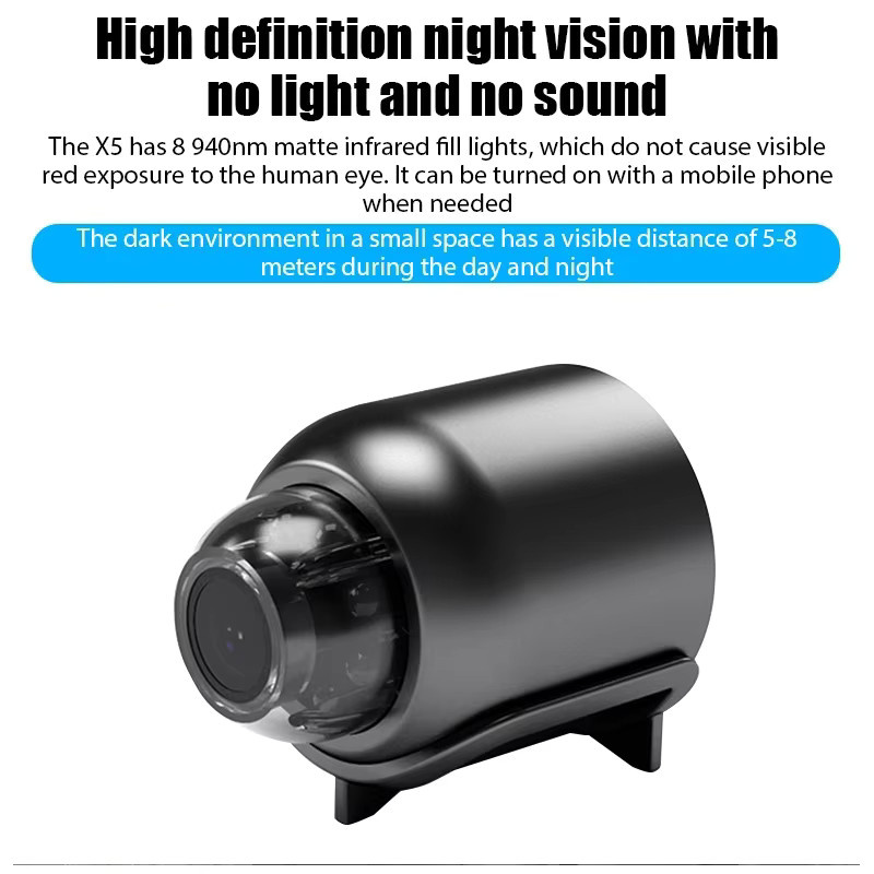 BESY Mini WiFi Kamera mit HD 1080P, IR Nachtsicht und Bewegungserkennung, IP Sicherheitssicherheitscamera in Schwarz - Bild 4